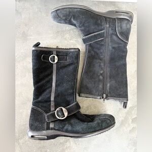Cole Haan x Nike Air black suede leather mid calf boots size 7